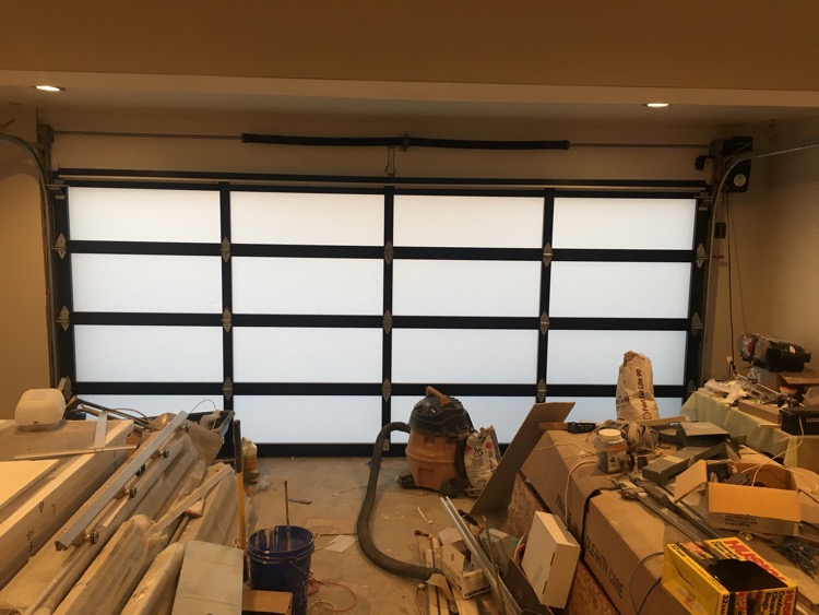 New Glass Garage Door Install in Fountain Valley 