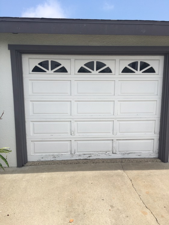 Before New Garage Door Install in Costa Mesa