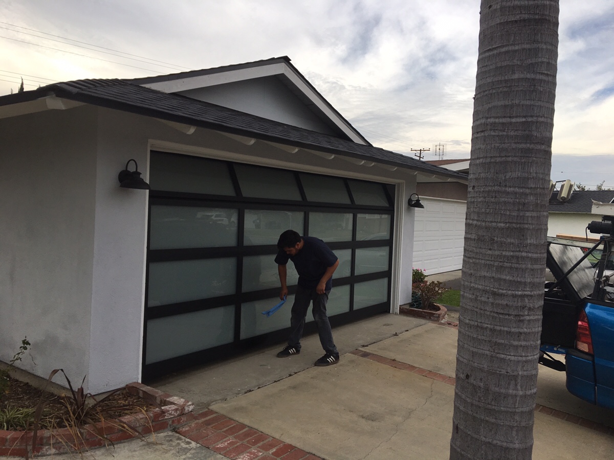 New Aluminum and Glass Garage Door in Costa Mesa, California
